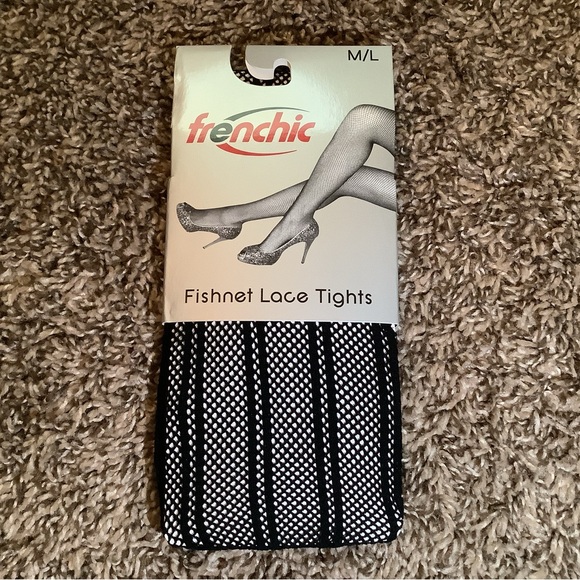 Frenchic fishnet lace tights, fashion, color black, size: M/L - Picture 1 of 10